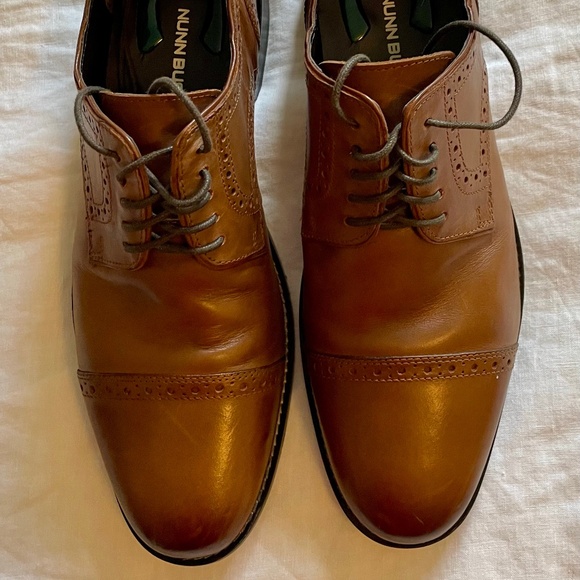 Nunn Bush Comfort Gel Men's Oxford Leather Shoes Norcross Cognac Size 11.5 W - Picture 1 of 6